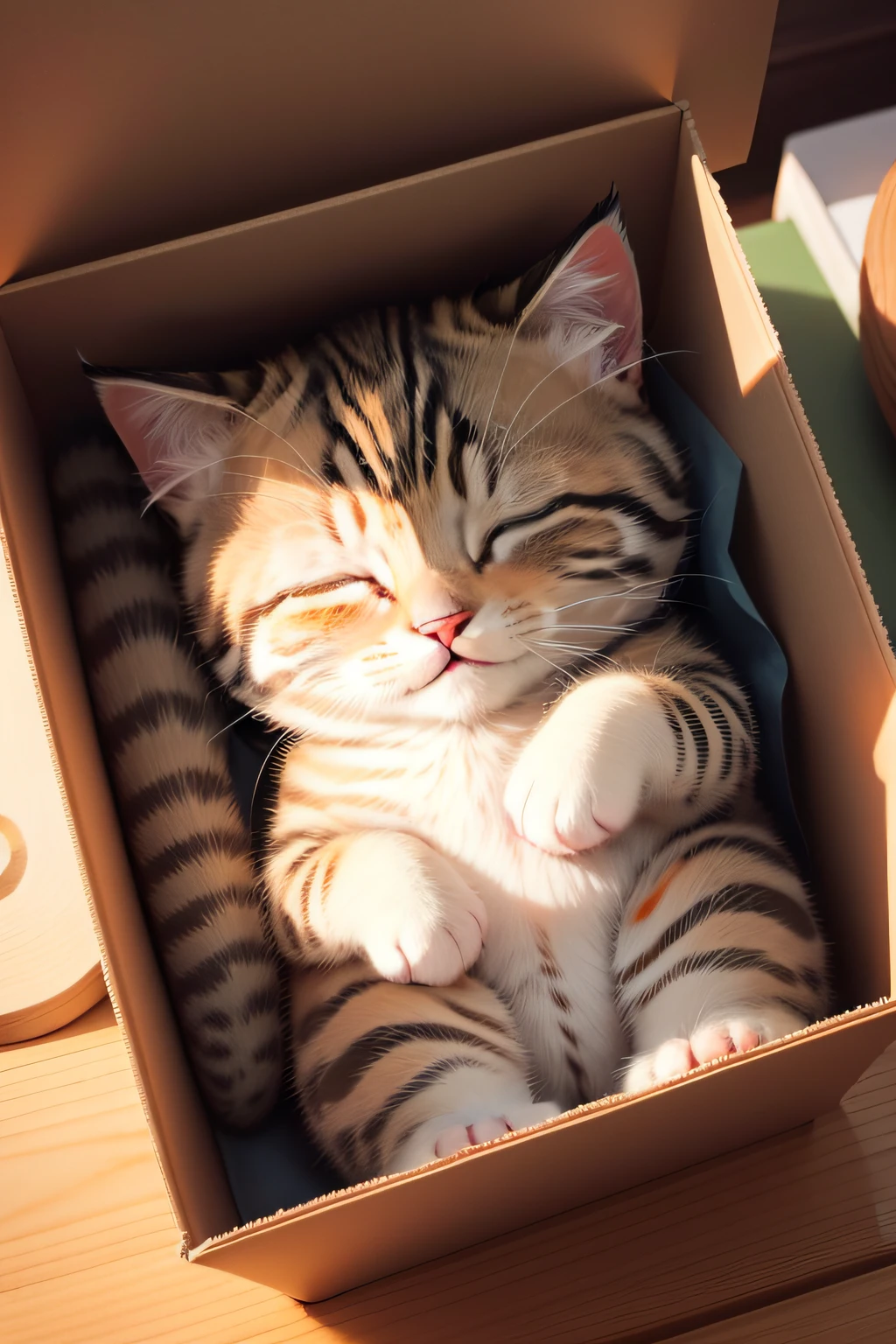 「Illustration of a kitten with an irresistible sleeping face