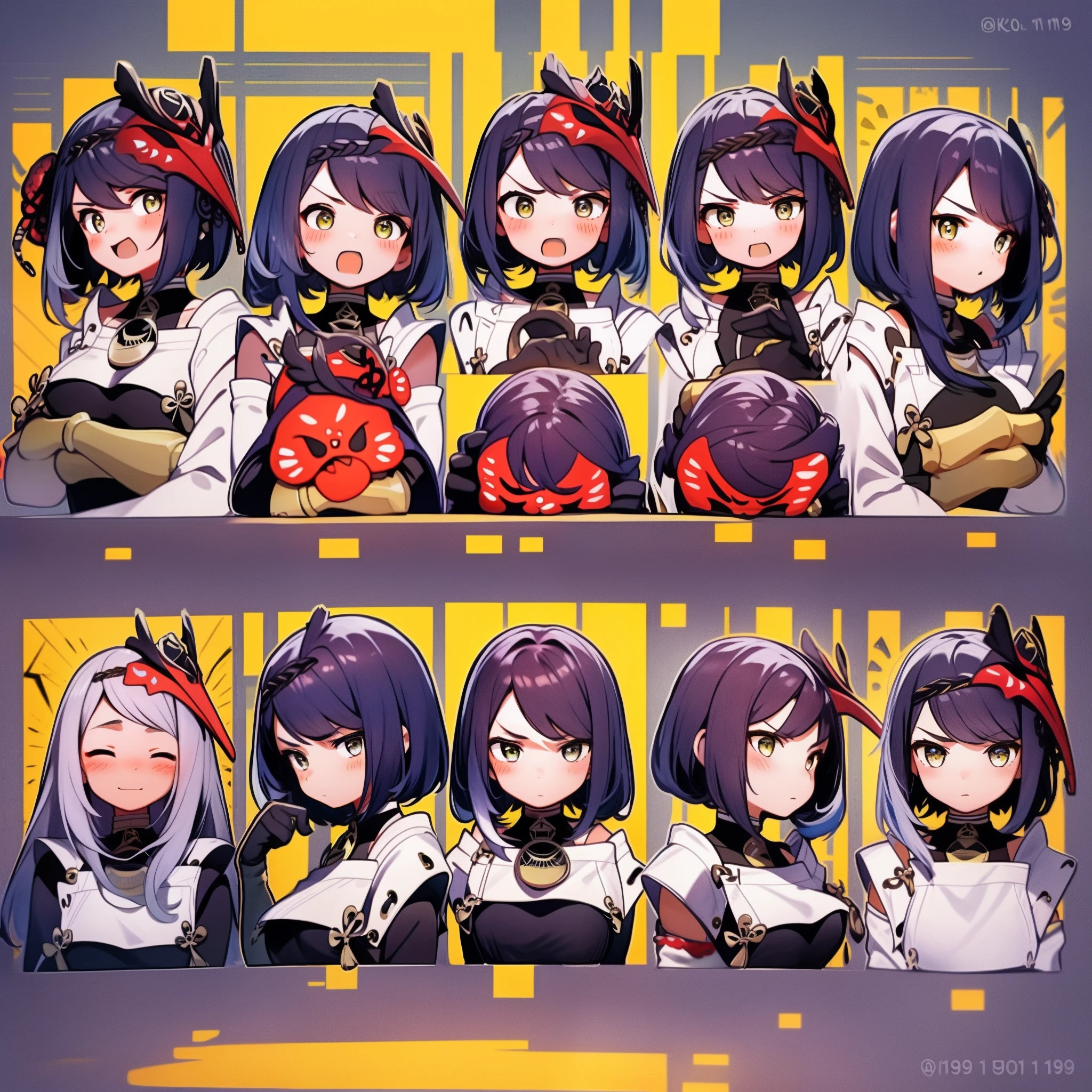 1 Cute Girl,9 tables,9 poses and expressions,Different emotions,10