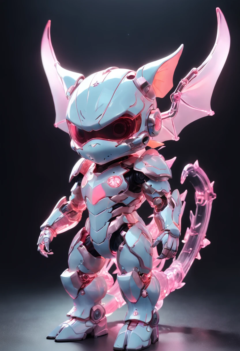 Western Dragon, (Blind box toy style:1.2), (Full body shot) , 1 Transparent piglet,Behind it is a transparent western dragon, Transparent mech, Exquisite helmet:1.2, Luminous goggles:1.2, Cyberpunk, dreamy glow, luminous neon lights, Clean, White background, ( Global illumination, Ray traching, hdr, unreal render,reasonable design, high detal, Masterpiece, Best quality, hyper HD, Cinematic lighting)