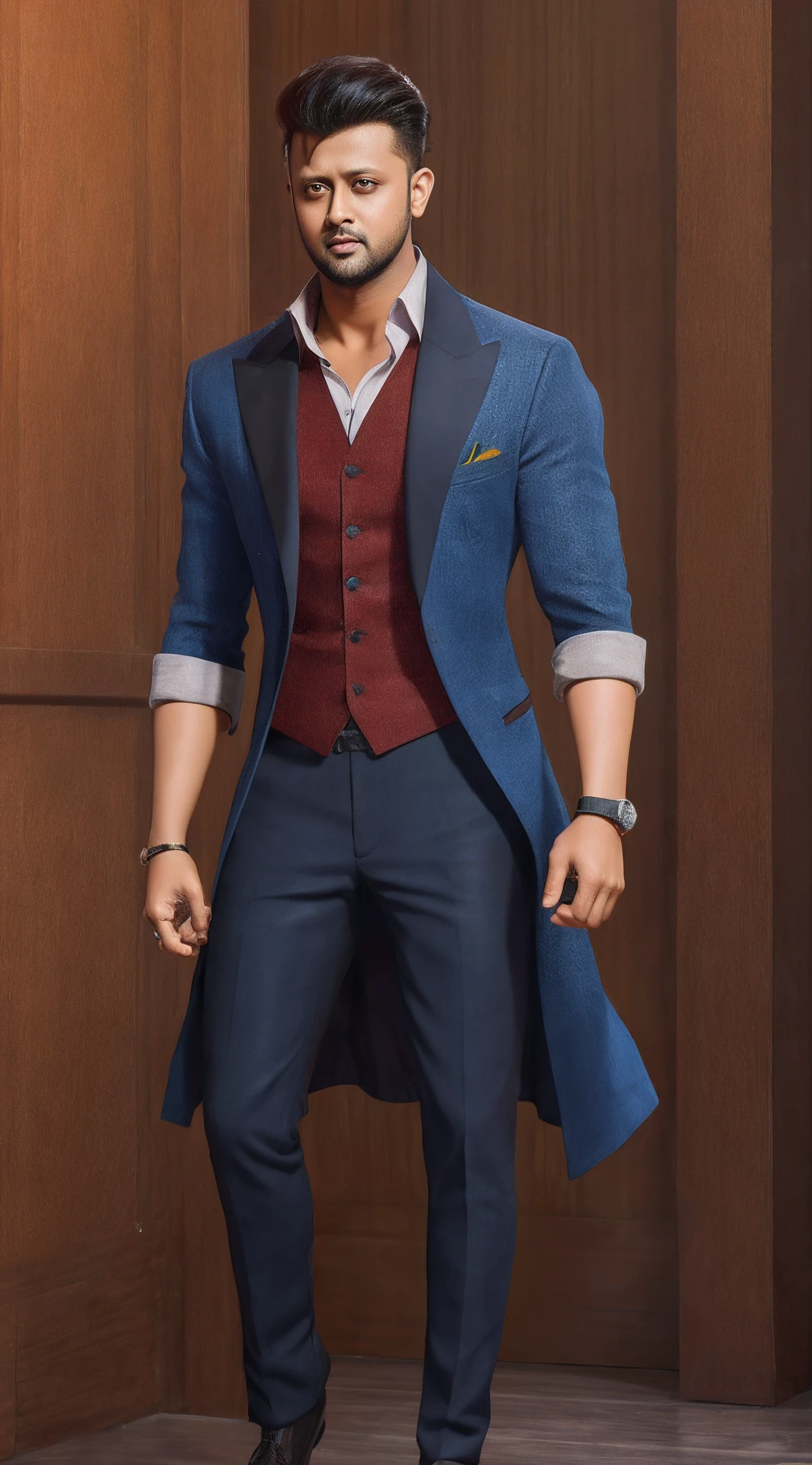 "Replace the face with the original CG of Atif Aslam's face."