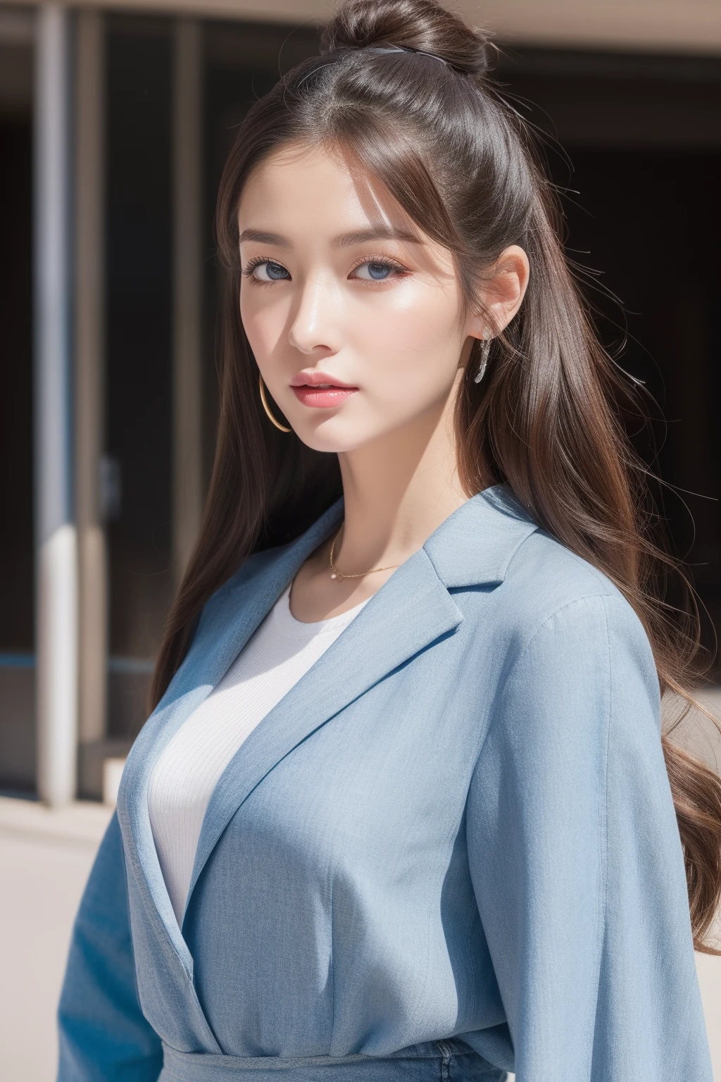 ulzang-6500-v1.1, (RAW photo:1.2), (Photorealistic:1.4), Beautiful detailed girl, Very detailed eyes and face, Beautiful detailed eyes, Super detailed, high resolution, Very detailed, Best quality, Full body street photography
Physical depiction:
- Bright and charming blue eyes
- Delicate and smooth skin
- Apple-like rosy cheeks
- Slender and attractive figure
- Savor unique hairstyles
- Sleek and sophisticated styling
Makeup depiction:
- Warm and natural base
- Smoky eye makeup that emphasises the look of the eyes
- Sparkling highlighter
- Full-coloured lipstick
- Chic eyebrow design
- Delicate soft blush
3. Clothing description:
- Designer dresses for fashion trends
- Articulated jeans with a strong personality
- Simple and neat suit suit
- Printed dress with unique details
- Bright and lively colorful sportswear
- Matching of personal and trendy accessories
Use the above vocabulary and description,You can take street photos of the appearance of fashionable women in the moment、Makeup and clothing details come to life。Certainly,It can also be adapted and created appropriately according to the specific situation and needs。