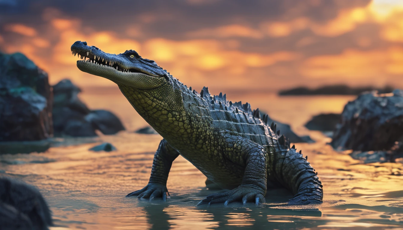 thousand saltwater crocodiles in ocean islands