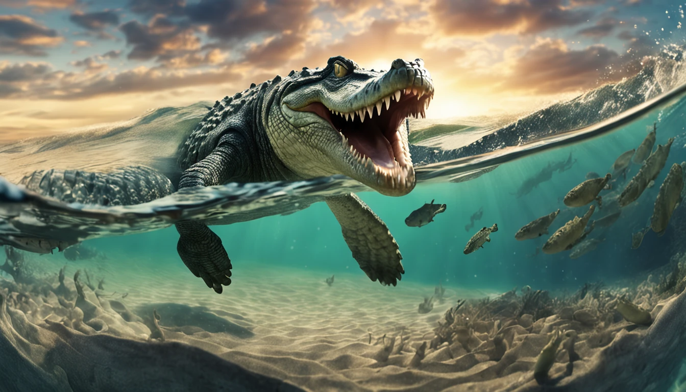 thousand saltwater crocodiles in ocean islands