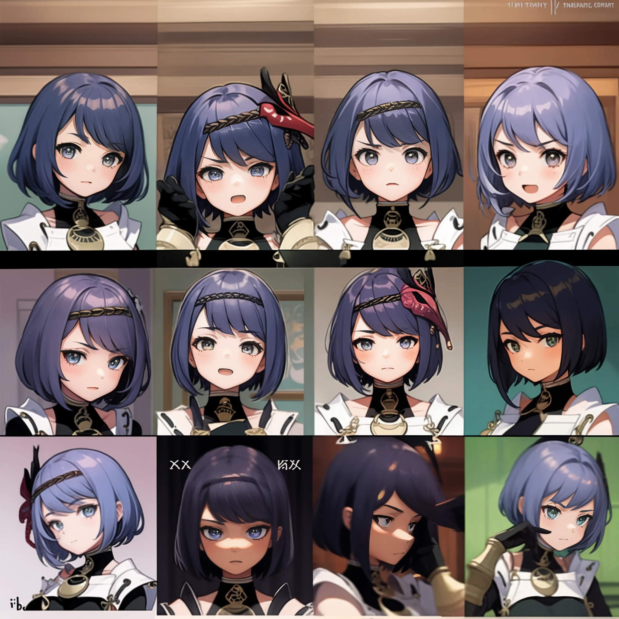 1 Cute Girl，9 tables，9 poses and expressions，Different emotions，10