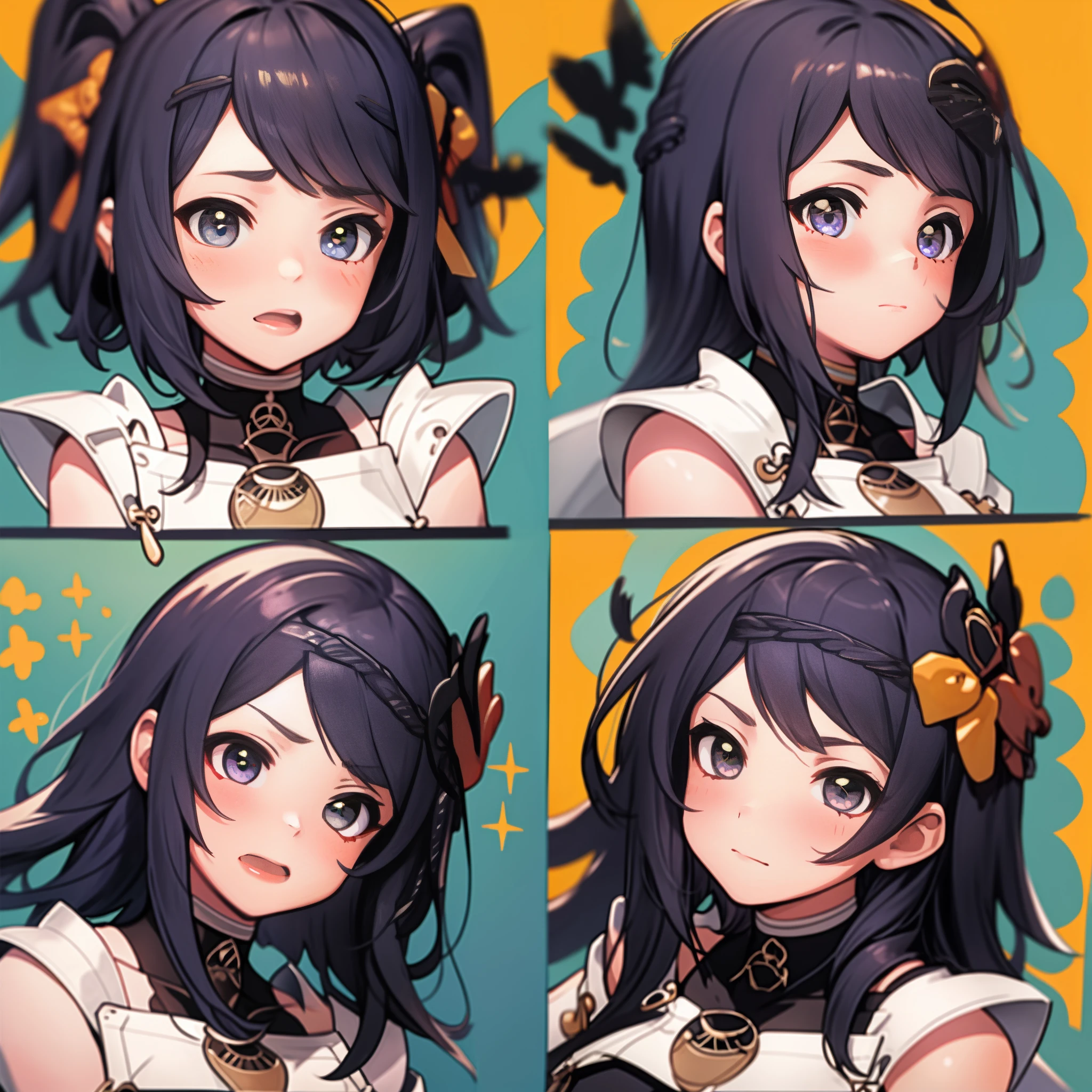 1 Cute Girl，9 tables，9 poses and expressions，Different emotions，10