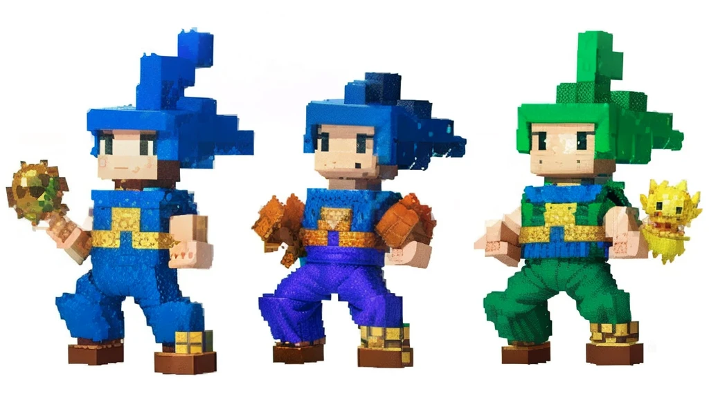 鸟山明风格,Flat pixel games《dragon quest》,Game monster design,(a Oriental Dragons:1.4),Full body like,16-bit pixels