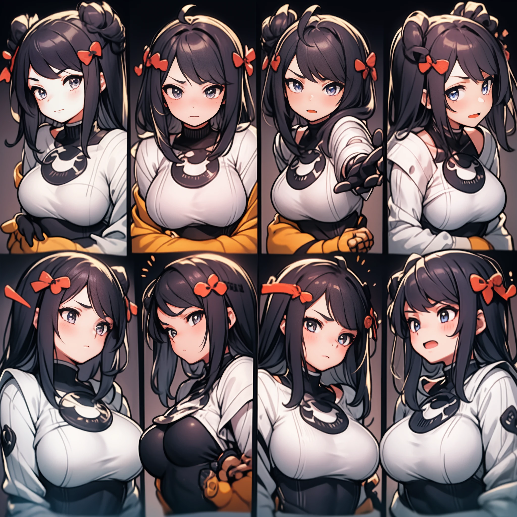 1 Cute Girl，9 tables，9 poses and expressions，Different emotions，10