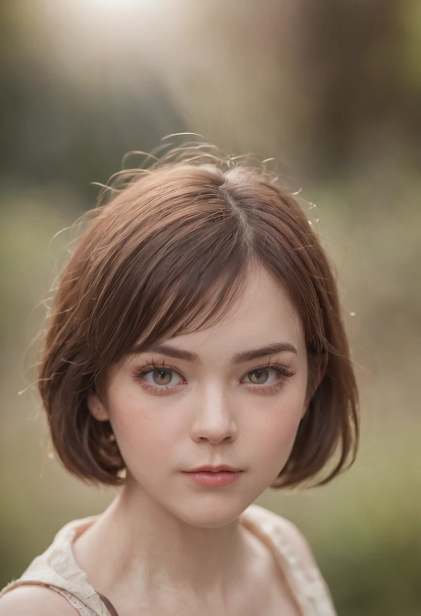 Americana、drooing eyes、Short hairstyle、Little fat girl、Grumpy face