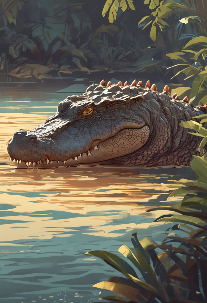 many saltwater crocodiles near ocean islands