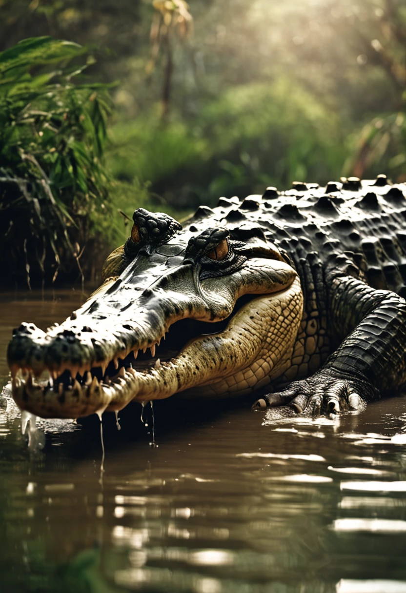 saltwater crocodile attacks on soldiers in the swamps Ramree Island in Burma