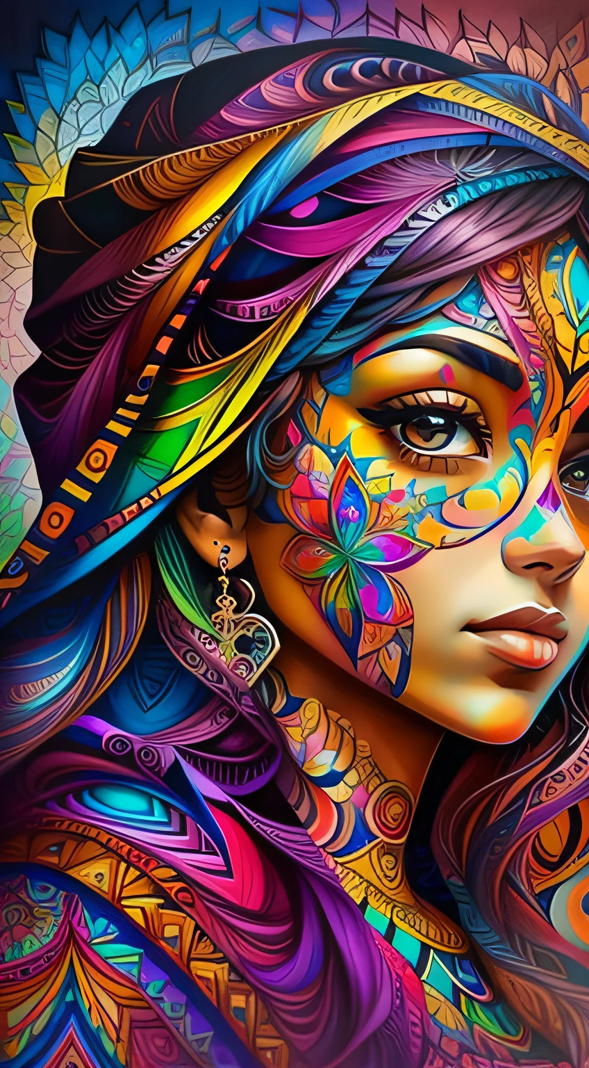 (Mary Mother of Jesus Christ | ),, Eduardo Kobra acolchoamento , Multidimensional geometric wall, retrato, arte, Chibi,
Yang08k, lindo, Colouring,
Primary works, qualidade superior, melhor qualidade, Arte Oficial, Beautiful and Aesthetic, melhor pose,dedos perfeitos, impressionante
