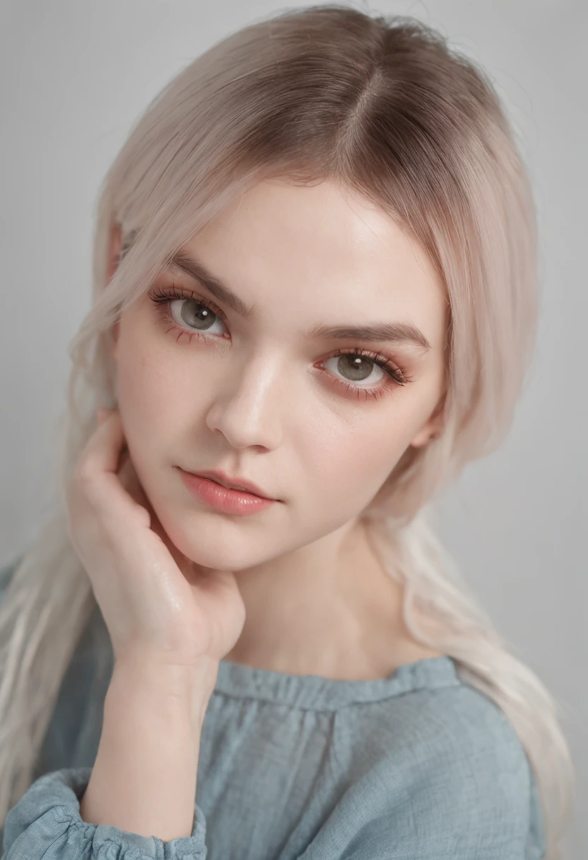Ukrainian、drooing eyes、Short hairstyle、Little fat girl、Grumpy face