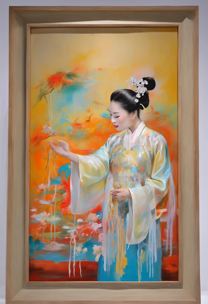 ((Masterpiece,Best quality)),(1girll, Solo:1.4),美丽细致的眼睛,floated hair,white backgrounid,Buble,Fluorescence,Water made up of girls,Gorgeous Chinese costumes,clean backdrop,National tide wind,clouds,wave,Eau,wave,Water Technique,1girll,Flying long hair,florals,An oriental dragon composed of water,Cyan and white,Works of masters,HighestQuali,high detal,8K