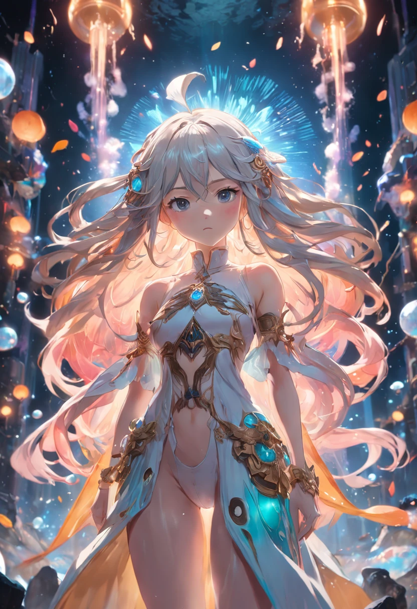 (Extremely detailed CG Unity 16k wallpaper:1.1), (Noise Removal Strength: 1.45), (tmasterpiece:1.37), A spirit man who half-turned into a jellyfish, Unreal Engine 5, Color grading, Hyper-detailed, beautifully color-coded, insanely details, Intricate details, beautifully color-graded, illusory engine, editorial photography, photoshoot, Shot on 70mm lense, degrees of freedom, 32K, Hyper-Resolution, Cinematic, Portrait photography, Ultra-wide angle, Depth of field, Depth of field, god light, Sparkle, Glowing light