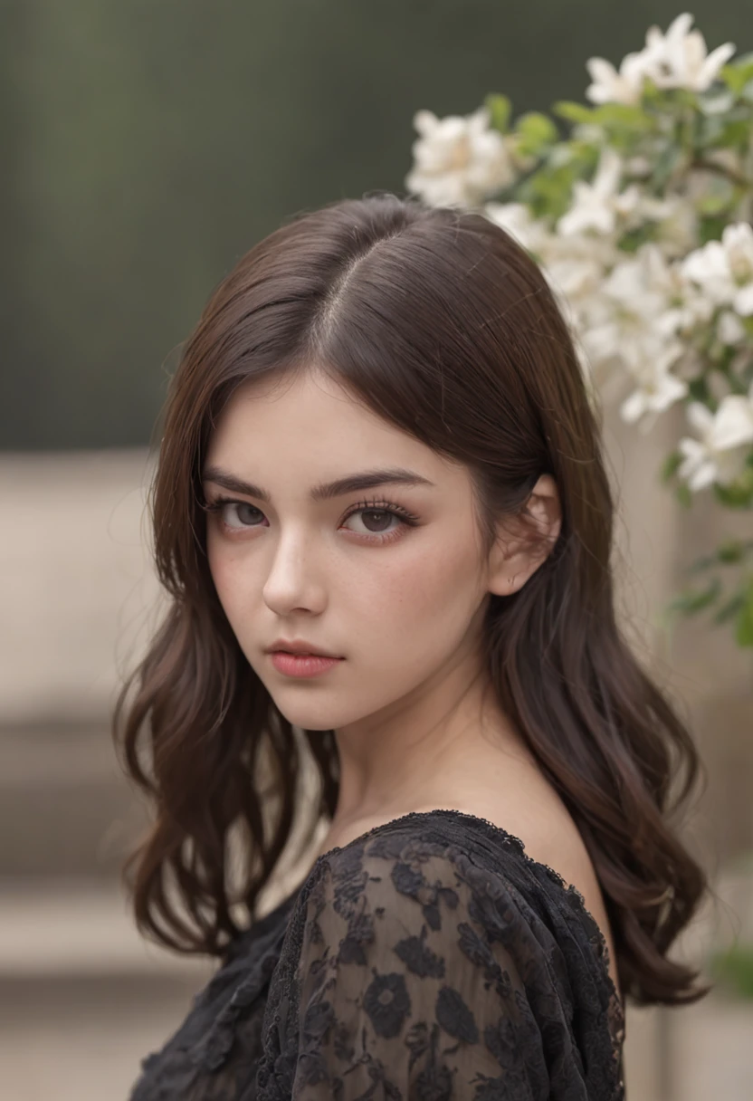 Italian、drooing eyes、Short hairstyle、Little fat girl、Grumpy face