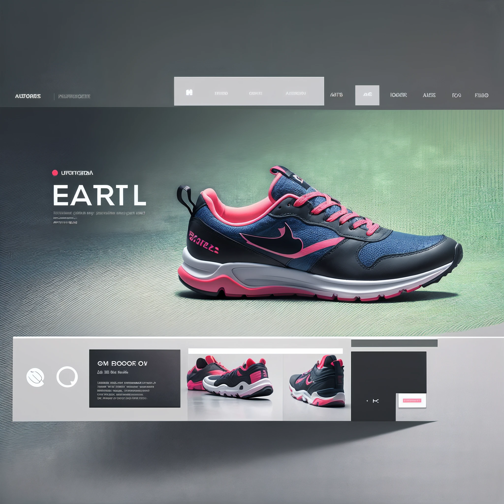 ui for modern shoe website, modern design, colorful --auto --s2