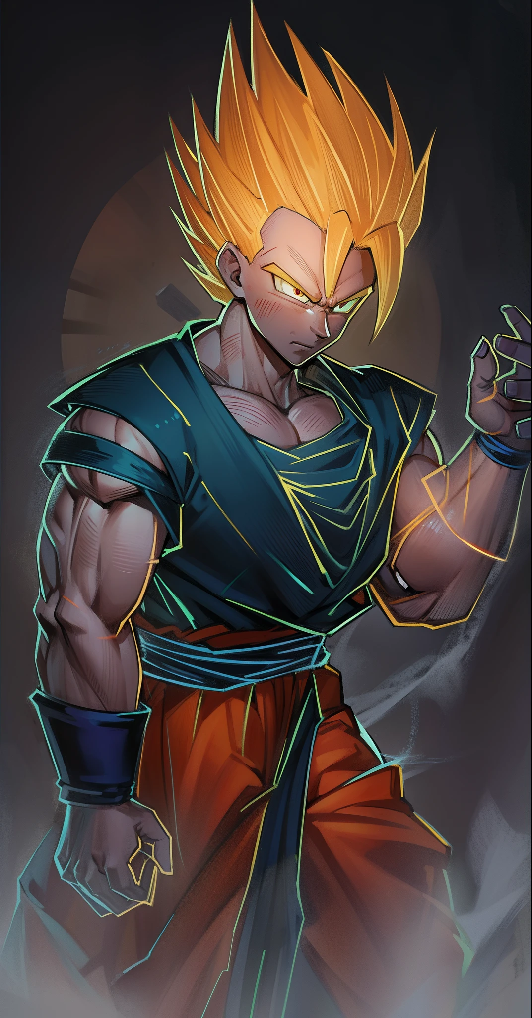 Goku Dragon Ball Punk Blonde Super Saiyan Eyes Detailed Rage Planet Planet Namek Center Super Strength Detailed Muscles Gorgeous Vitality