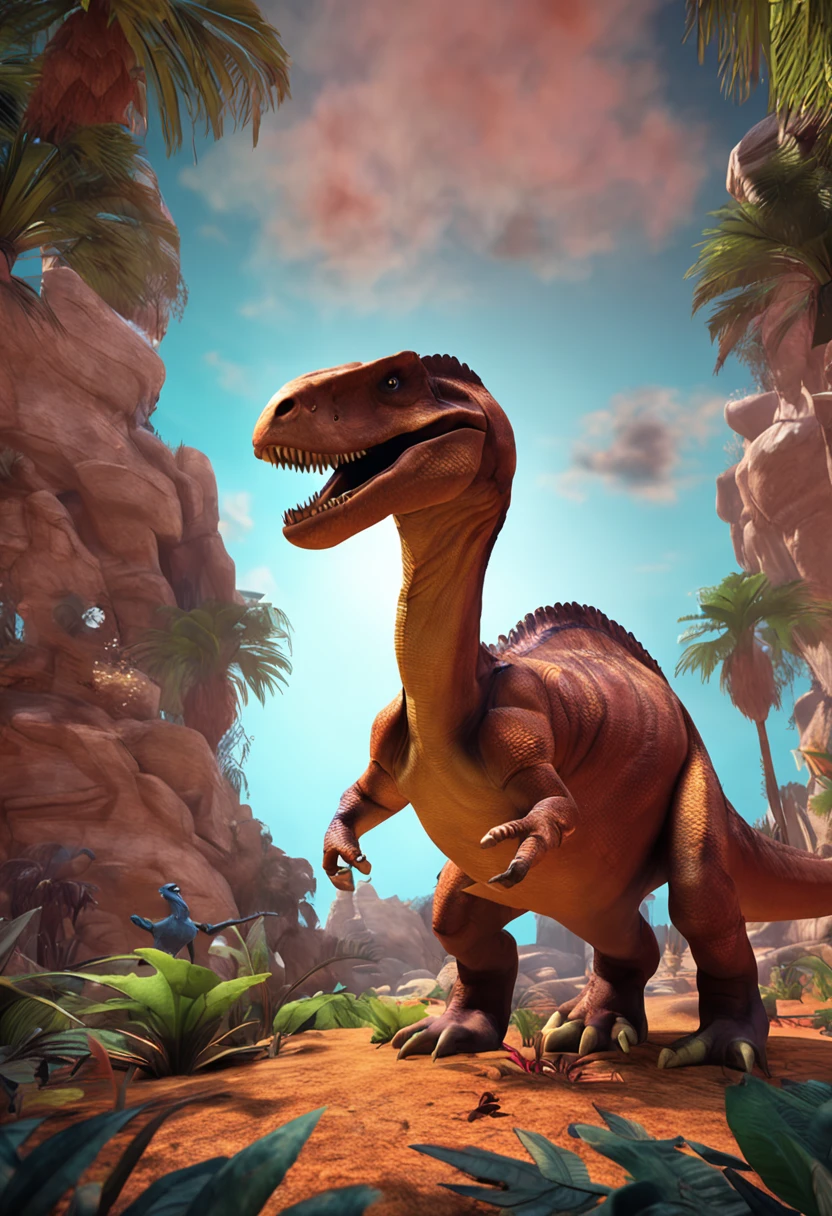 a picture of a ps1 dinosaur 3d game