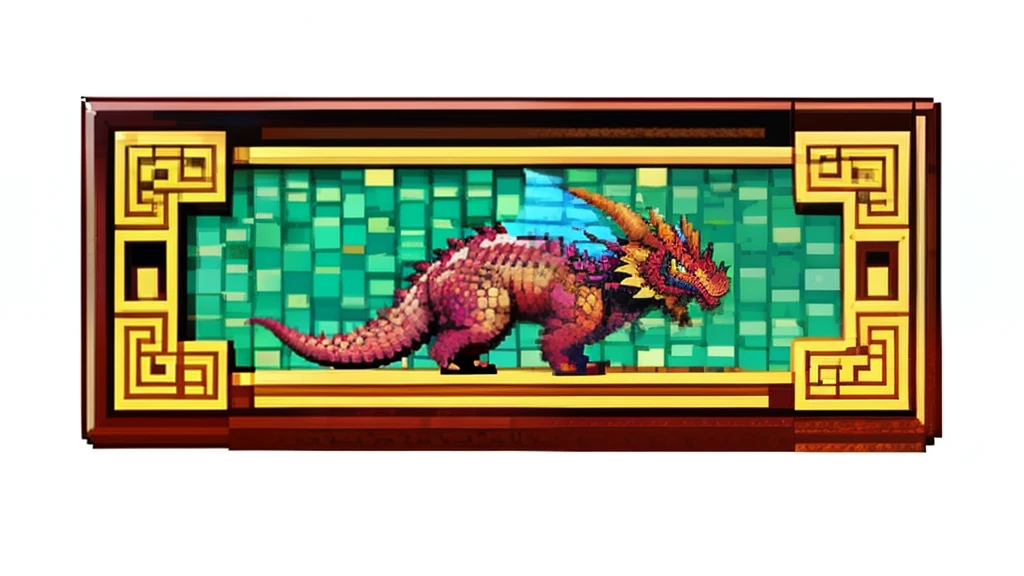 鸟山明风格,Flat pixel games《dragon quest》,Game monster design,(a Oriental Dragons:1.4),Full body like,16-bit pixels