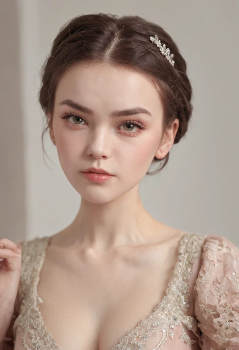 Russians、drooing eyes、Short hairstyle、Little fat girl、Grumpy face