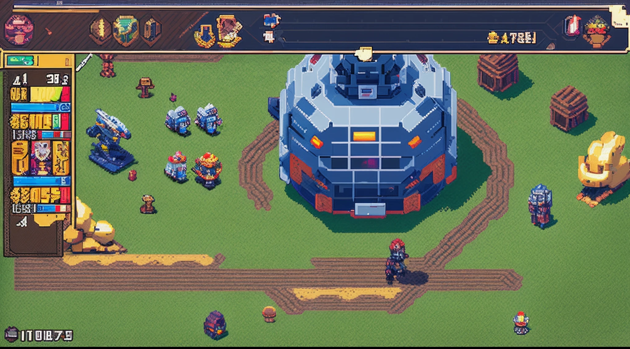 pixel game,character design,super mecha,All kinds of artillery, Pixel art #pixelart