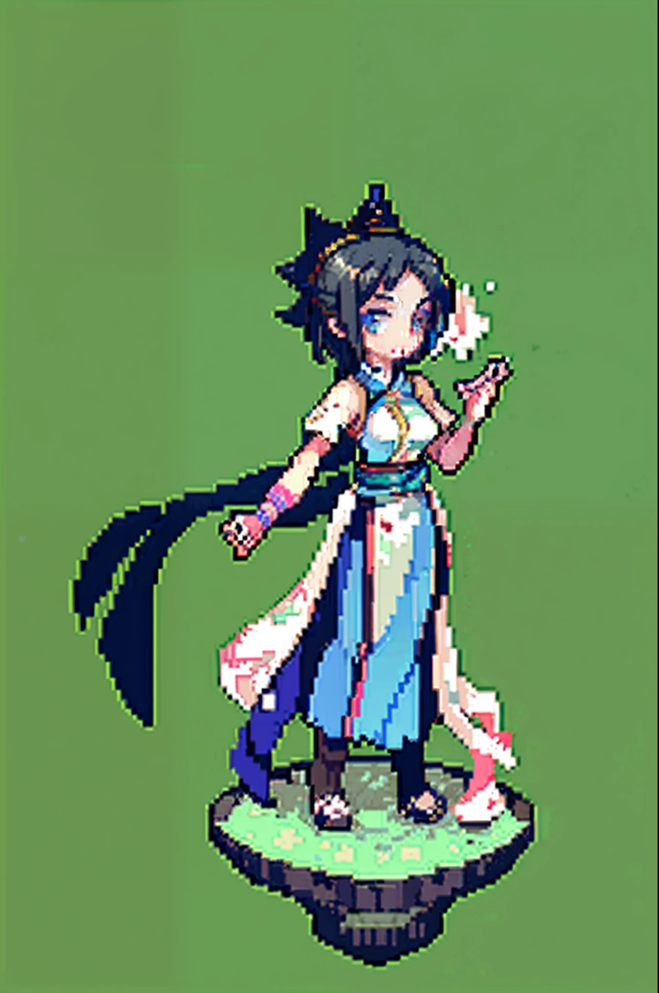 (masterpiece, top quality, best quality), pixel,pixel art,1girl, full body, hanfu,
