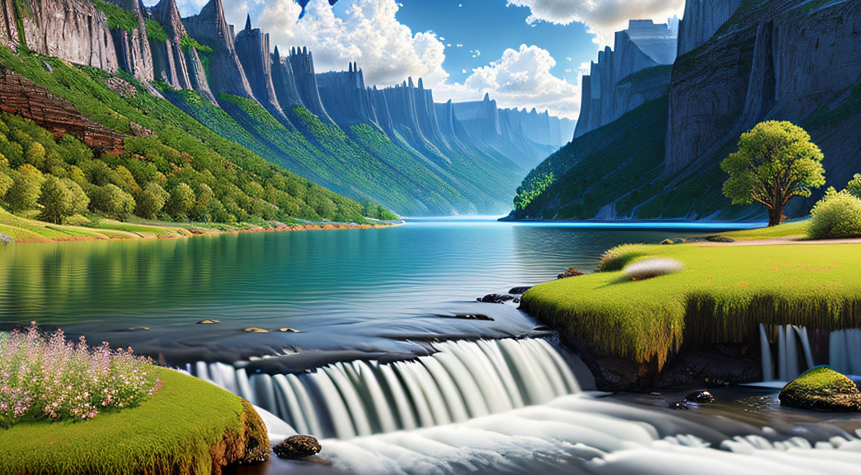 landscape, water (extremely detailed CG unity 8k wallpaper), the most beautiful artwork in the world, professional majestic oil painting, intricate, high detail, sharp focus, dramatic, photorealistic painting