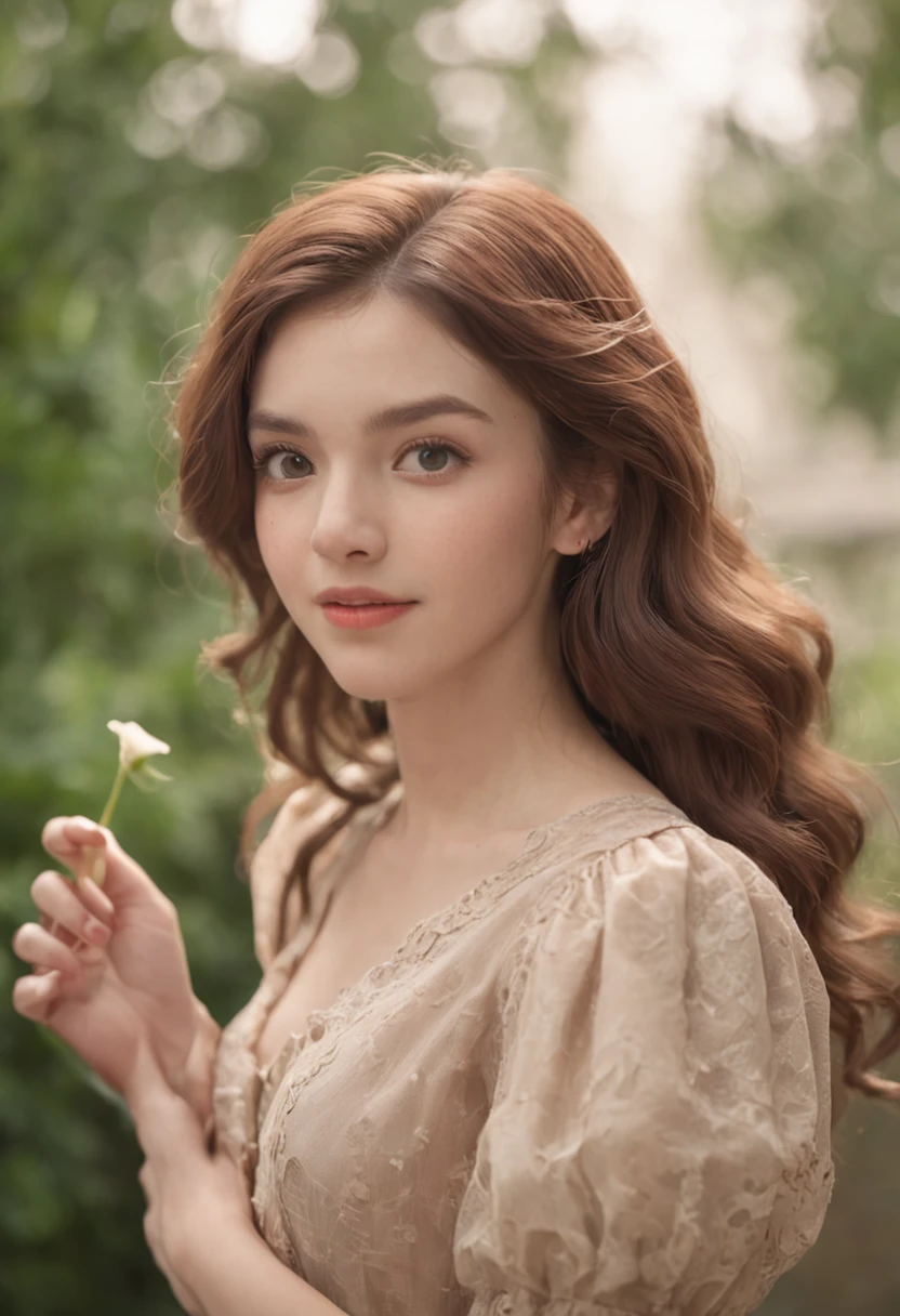 Twenty years old,Temperamental girl,Natural curls,mid - length hair,largeeyes,tall nose bridge,Light smile,Vintage earrings,shift dresses,Bust photo,Disney Pixar style,a sense of atmosphere,Super HD