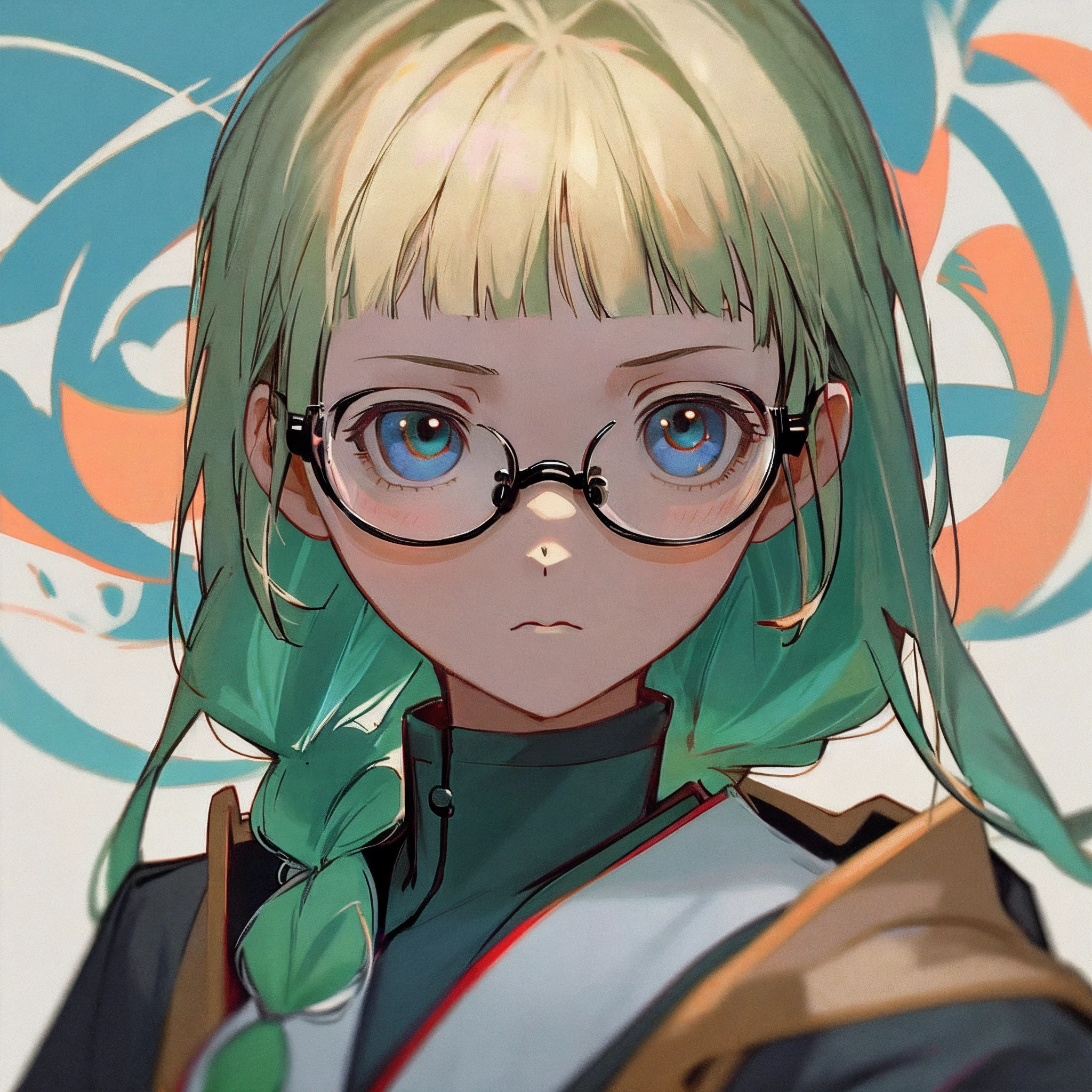 s girl,wears glasses,Double braids,with a round face,petty eyes,com um rosto quadrado,greys,校服,full bodyesbian