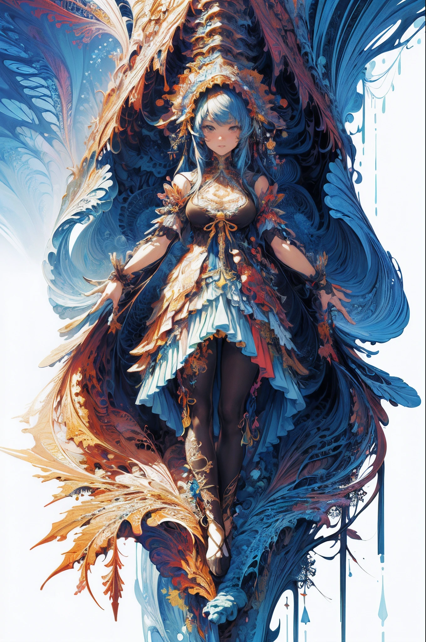 (masterpiece, top quality, best quality, official art, beautiful and aesthetic:1.2), (1woman), extreme detailed,(fractal art:1.3),colorful,highest detailed
