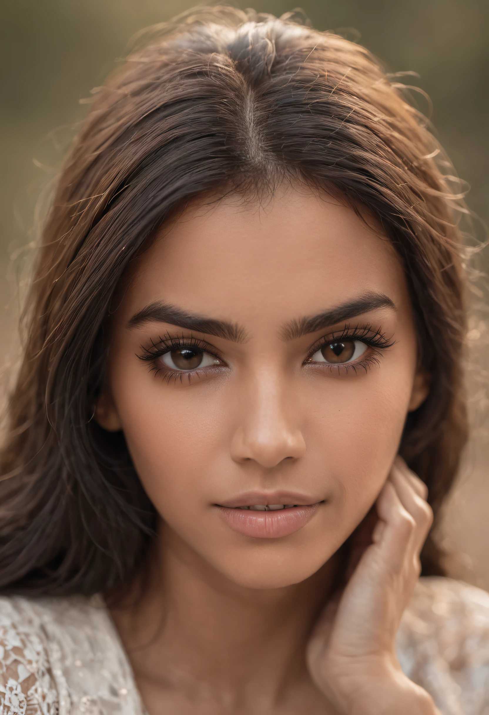 Mulheres indianas bonitas , cabelos pretos longos, olhos negros, cara feliz