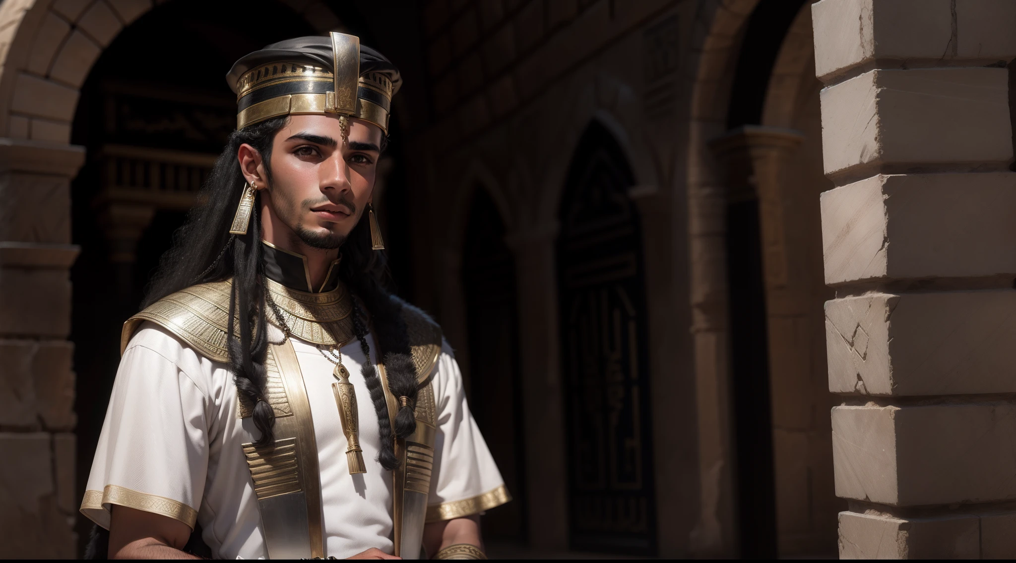 A young Egyptian man from biblical times and typical clothes