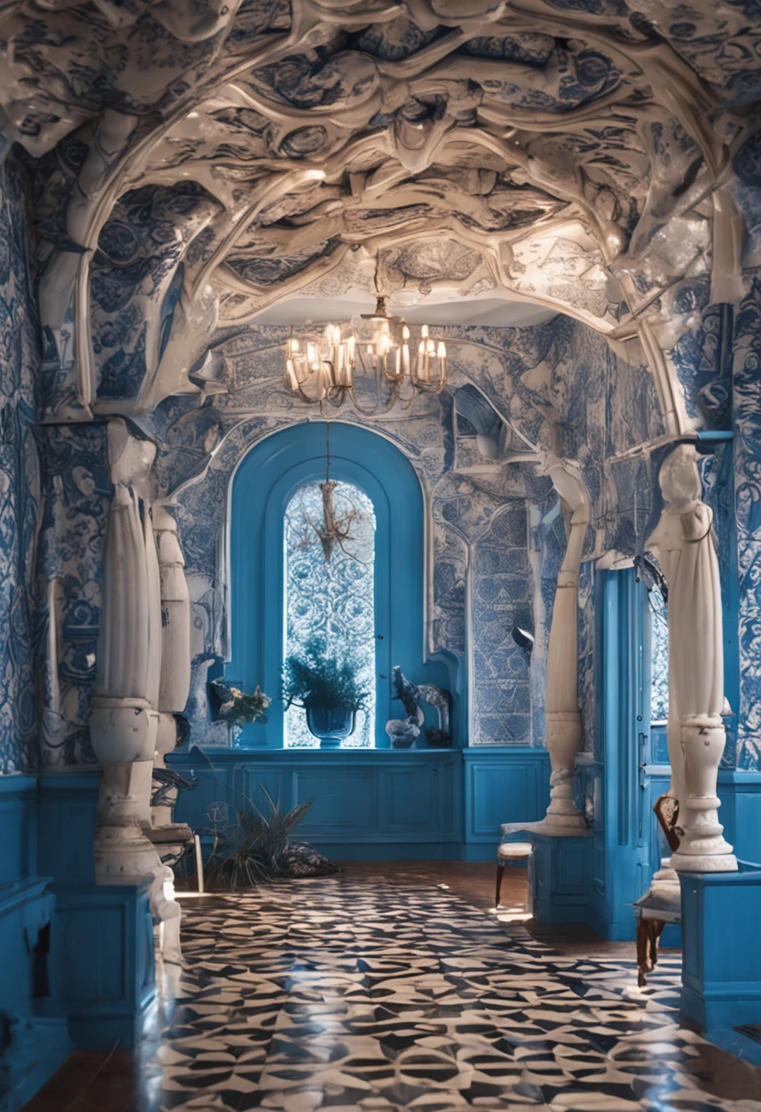 Blue and white porcelain style,hanfugirl