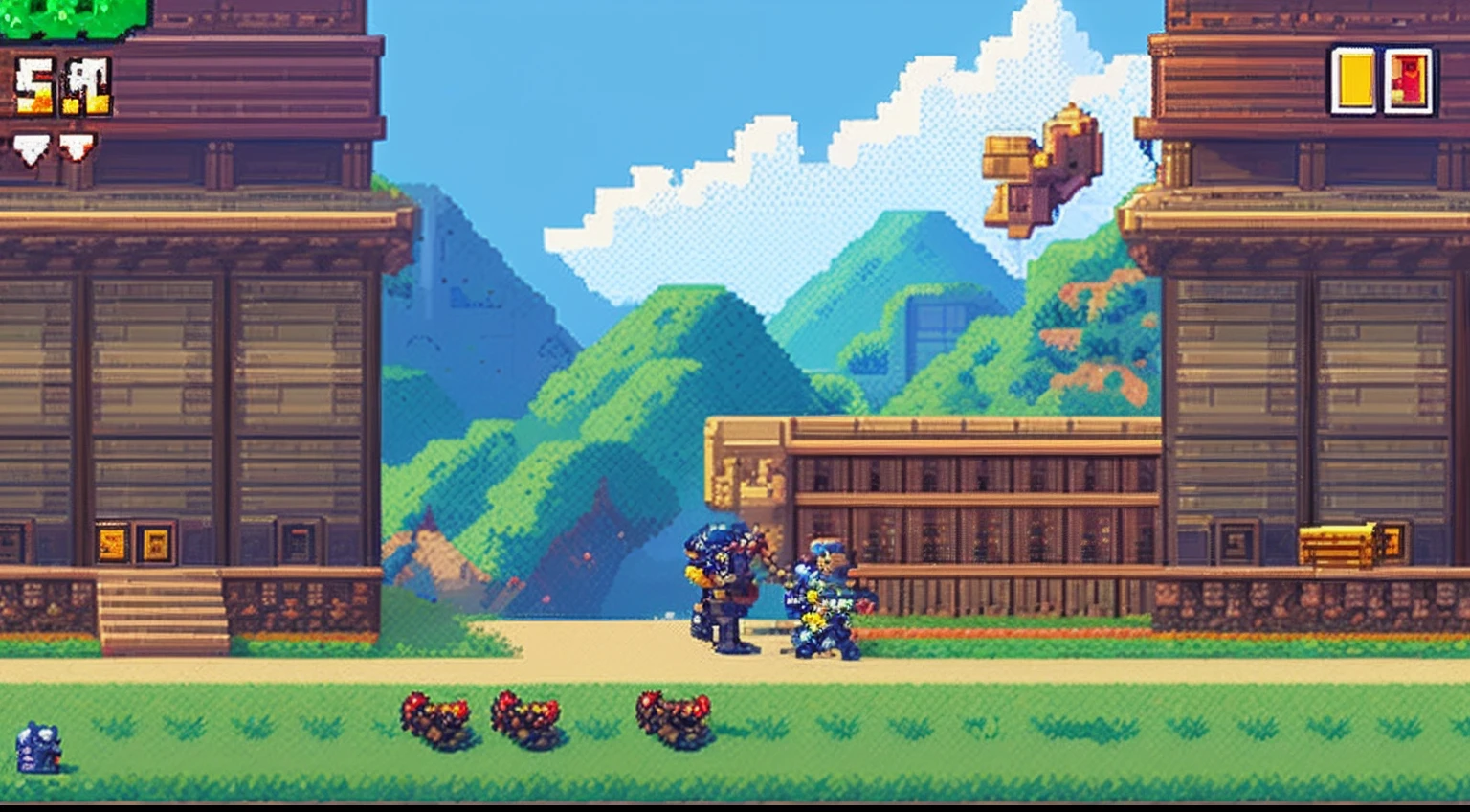 pixel game，character  design，super mecha，All kinds of artillery， Pixel art #pixelart