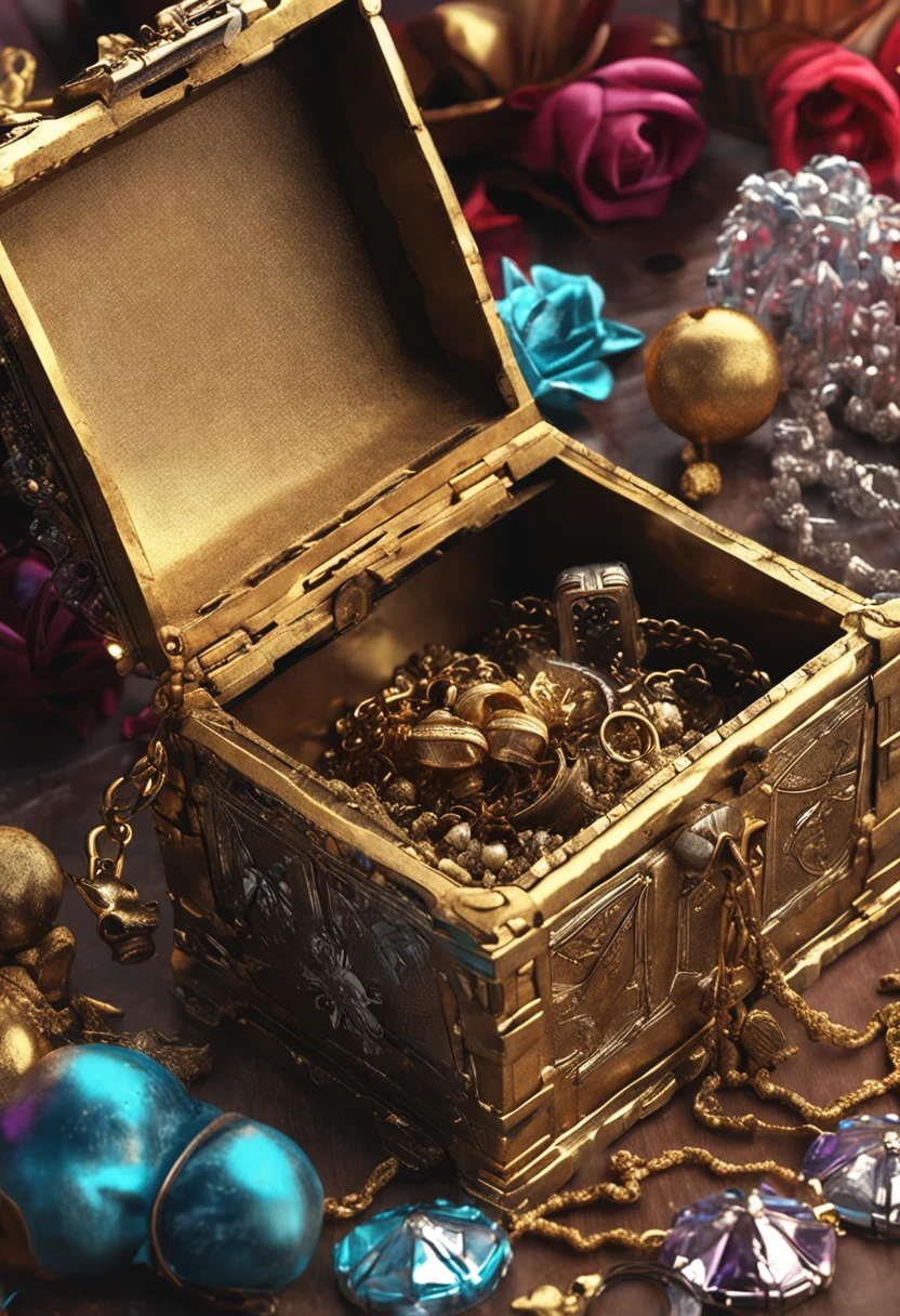 Small format、golds、treasures、treasure chests、Gold and silver treasures