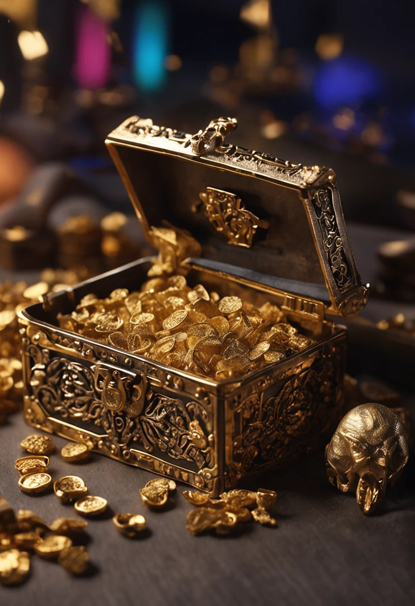 Small format、golds、treasures、treasure chests、Gold and silver treasures