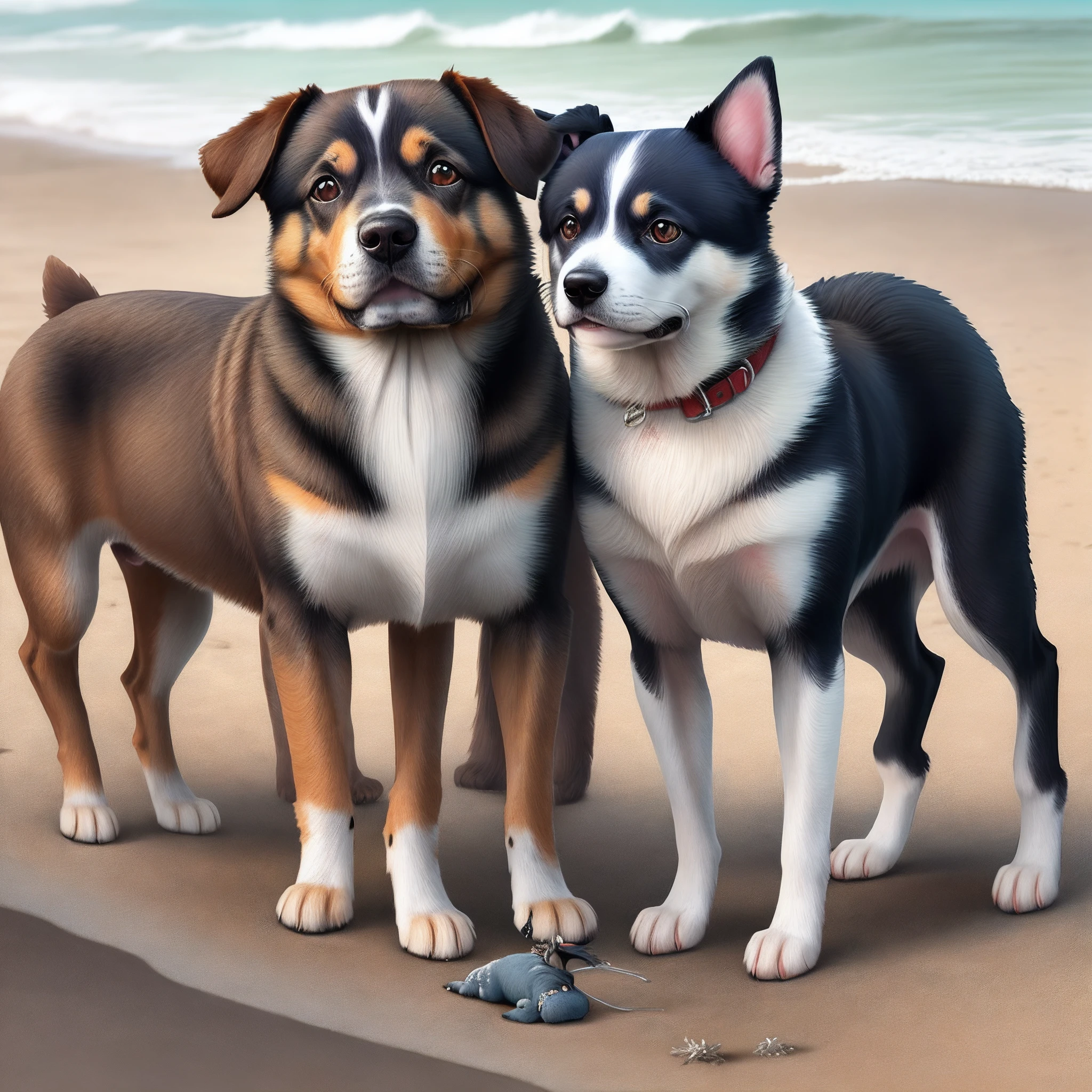 Cute beauty Dog Beach walk