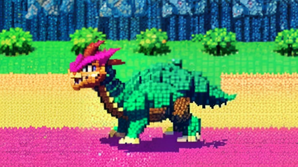鸟山明风格，Flat pixel games《dragon quest》，Game monster design，（Western Dragon：1.4），Full body like，16-bit pixels