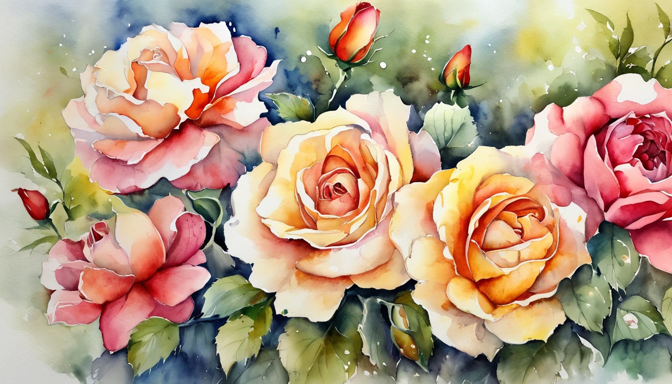 Best quality, Masterpiece, 超高分辨率, (photograph realistic:1.4), surrealism, Dream-like,florals,Rose flower