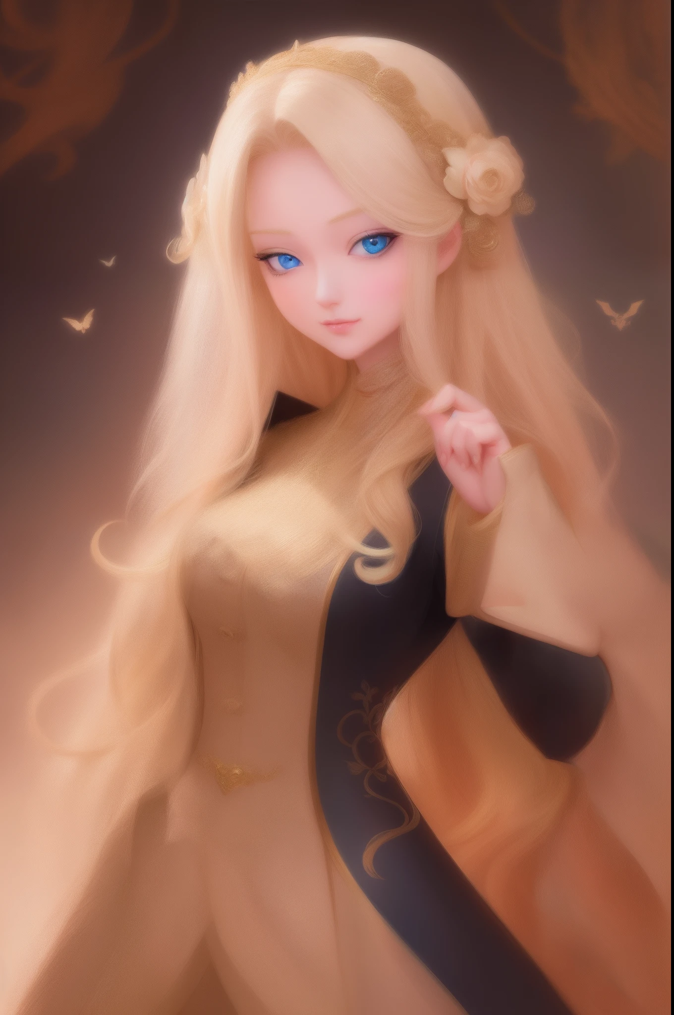 Blonde girl with long hair and blue eyes posing for a photo, Guviz-style artwork, ! Dream art germ, Style Artgerm, blond-haired princess, Extremely detailed Artgerm, Cute detailed digital art, Inspired by Yang J, lovely digital painting, Beautiful character painting, Art germ. anime illustration, artgerm portrait