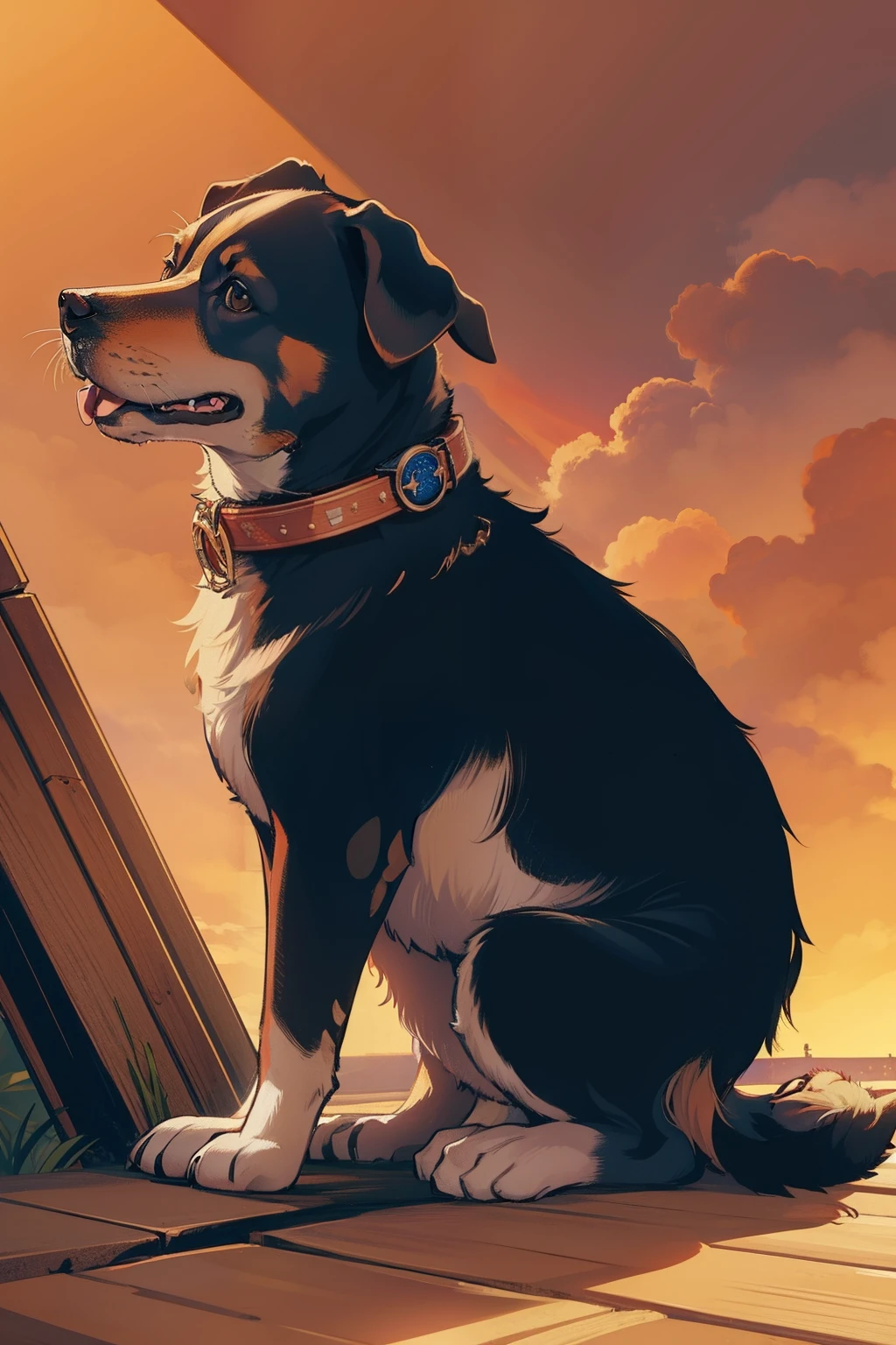 um dog triste, olhando para cima, imagem sem fundo