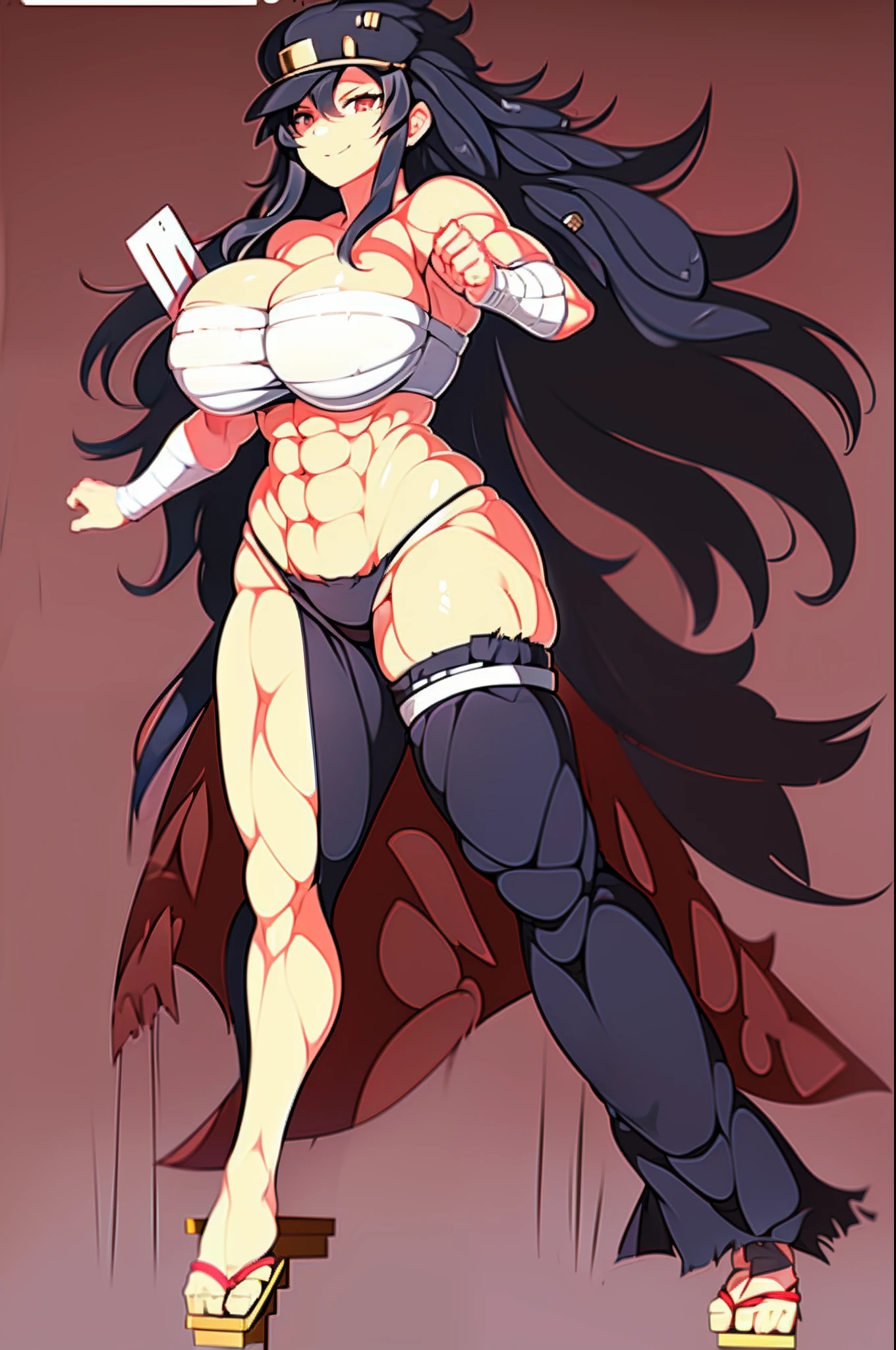 anime character senran kagura video game character muscle senran_kagura Daidouji (insanely detailed, beautiful detailed face, masterpiece, best quality), full body, martial arts, monk,, standing, smile, not hat