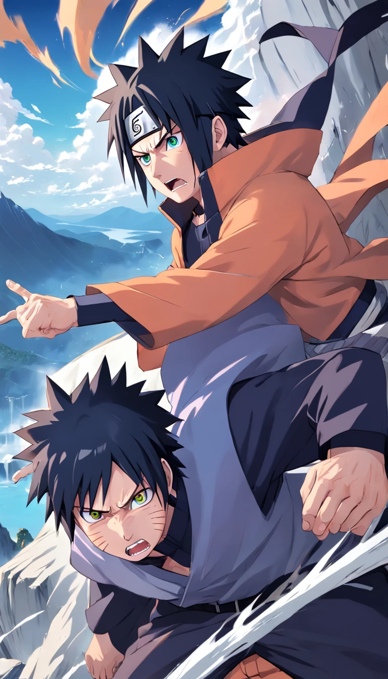 naruto fight sasuke, mountan break