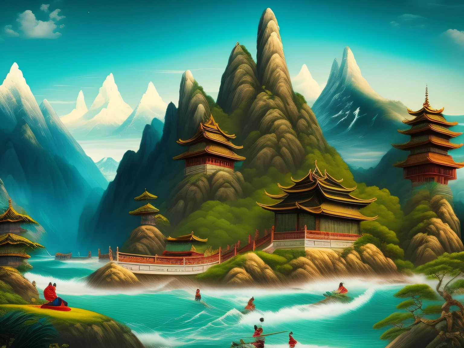 Chinese mythology and stories，Inspired by the classics of the mountains and the sea，A monkey has four ears
