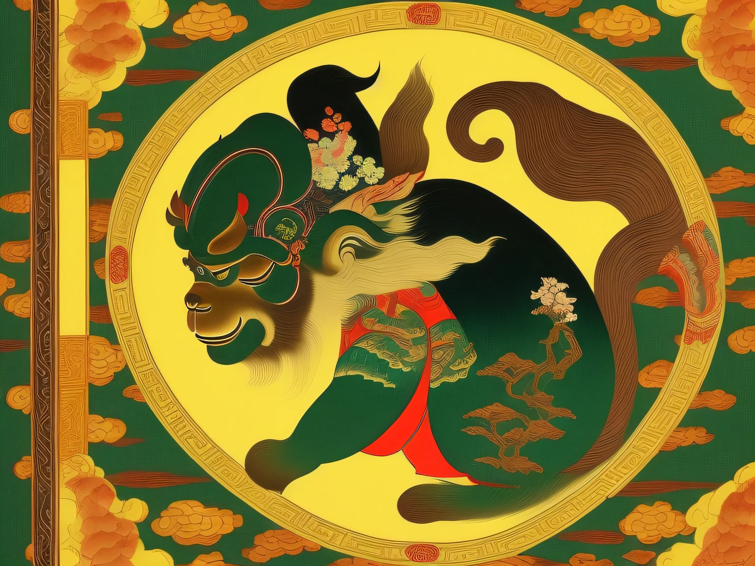 Chinese mythology and stories,Inspired by the classics of the mountains and the sea,A monkey has four ears