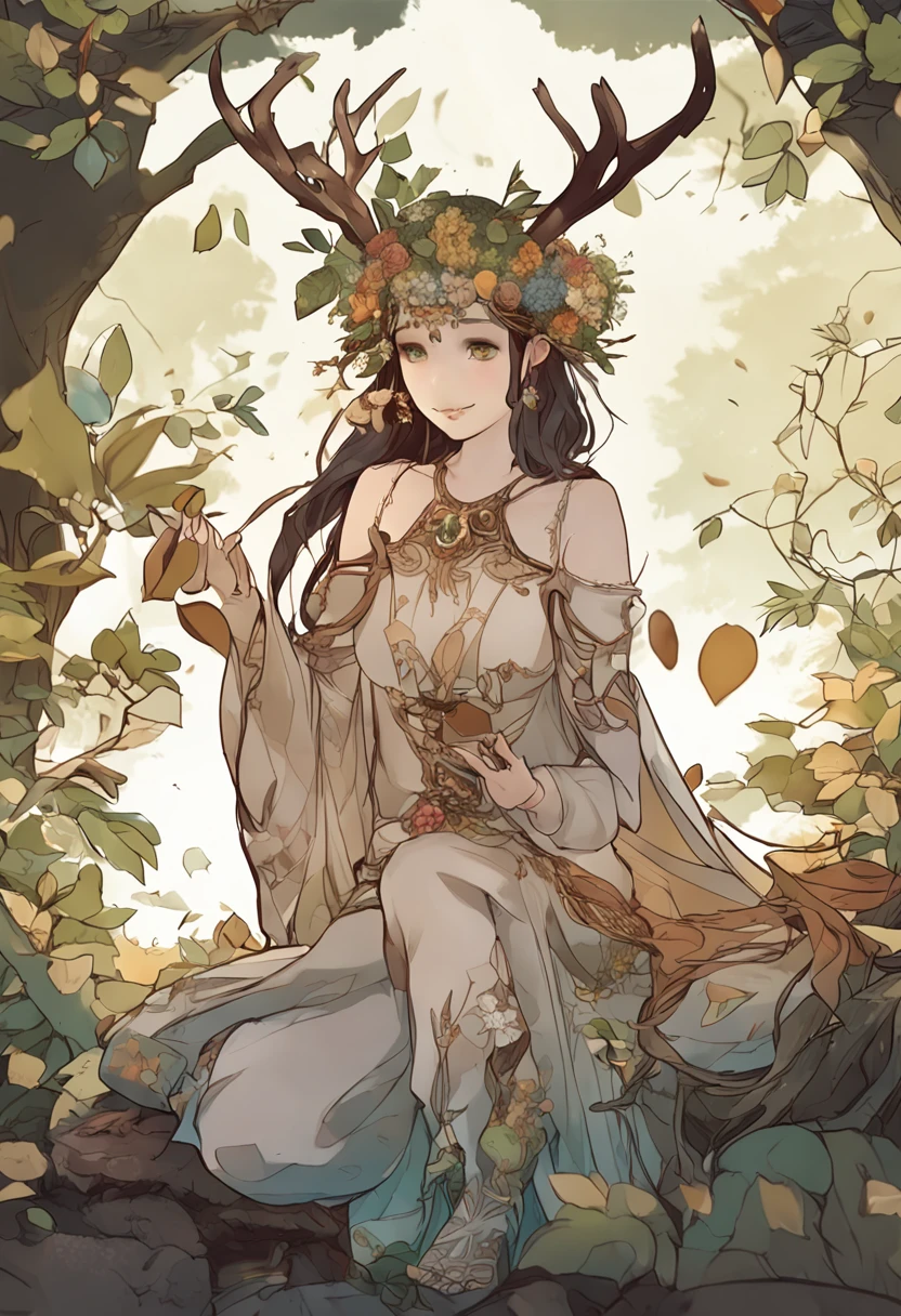Fawn druids two-dimensional beautiful girl Mori lineage