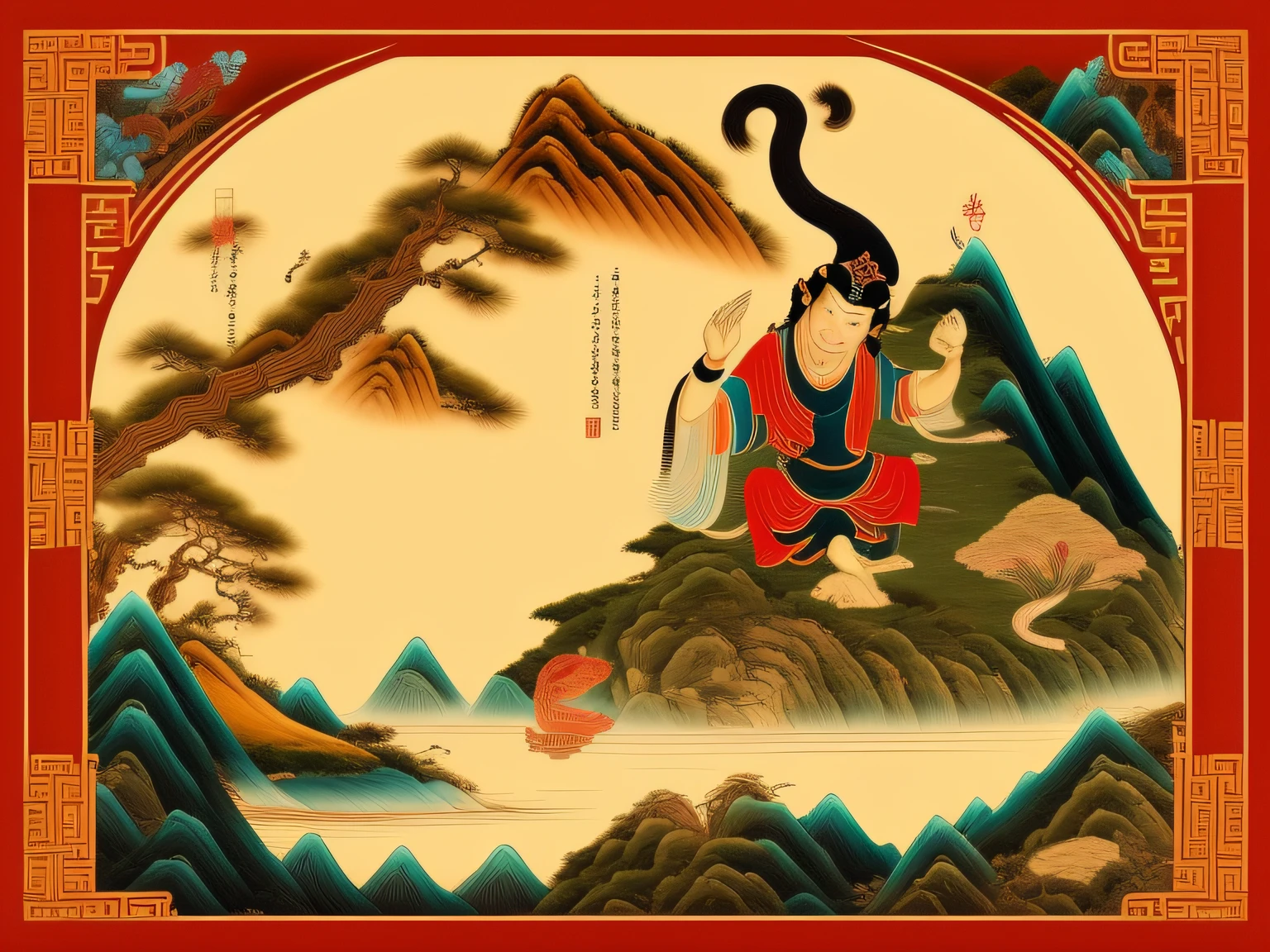 Chinese mythology and stories,Inspired by the classics of the mountains and the sea,A monkey has four ears