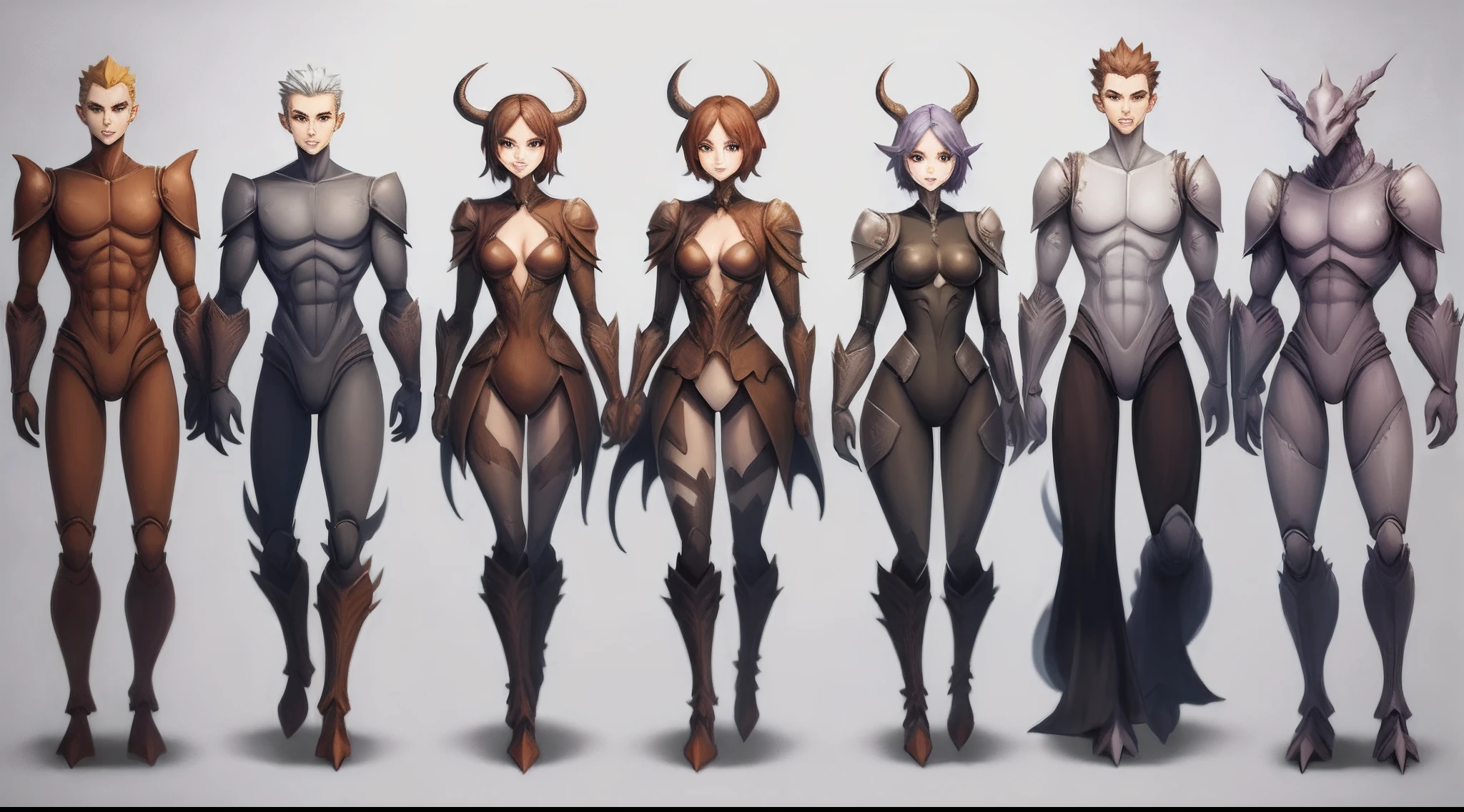 Humanoids with dragon shapes, vestidos com roupas inovadoras