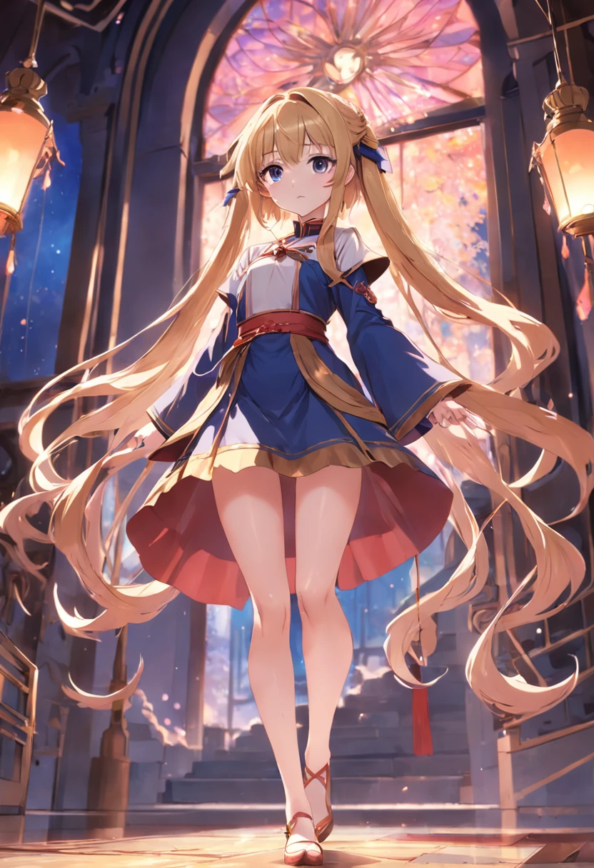An anime beautiful girl,Royal sister type,Long legs