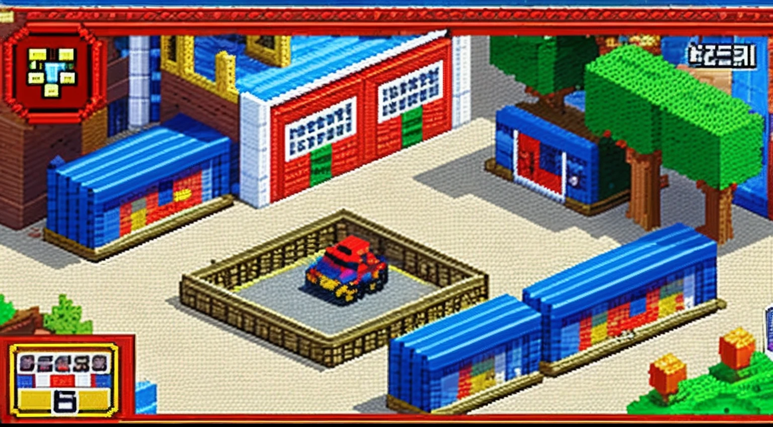 pixel game，scenography，Fire engines， Pixel art #pixelart